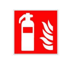 Brandblusser met vlammen pictogram (bordje 1mm PP)